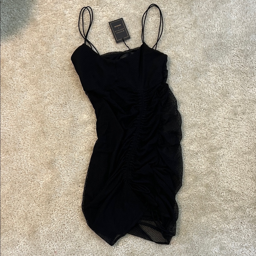 Elegant Black Ruched Dress